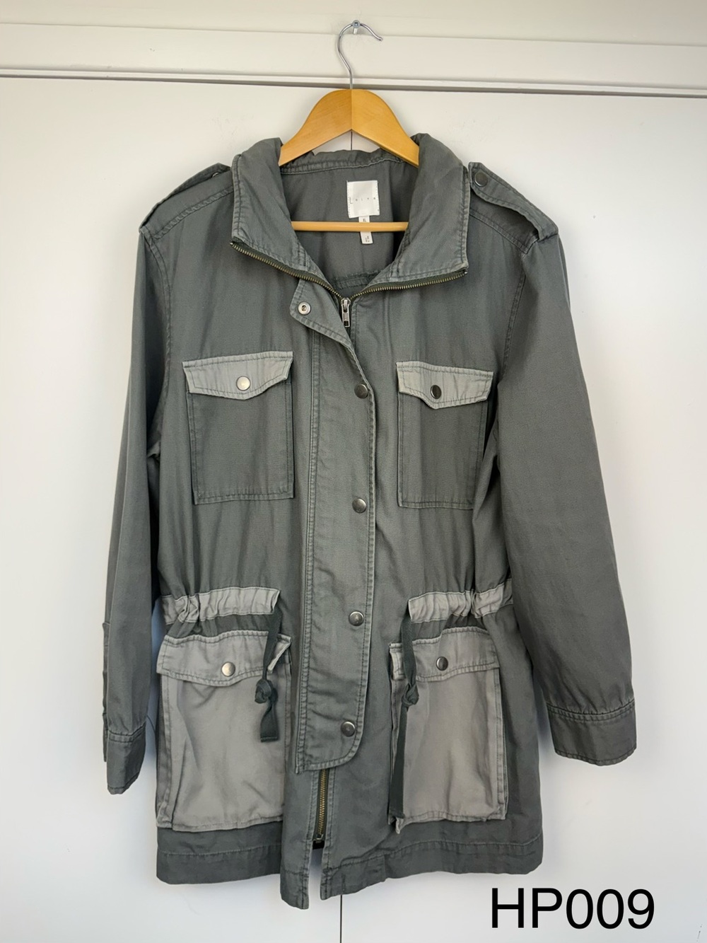 Leith Nordstrom Gray Olive Cotton Field Utility Jacket XL
